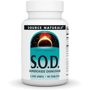 Source Naturals S-O-D, Superoxide Dismutase - Dietary Supplement - 90 Tablets
