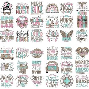 Gilprop 36 Sheets Baby Iron on Transfers Patches Decals HTV Heat Transfer Sticker Inspirational Vinyl Iron on Decals for Clothing T-Shirts Hat Bag DIY Decorations