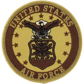 United States Air Force USAF Circular Embroidered Patch, with Iron-On Adhesive (Full Color)