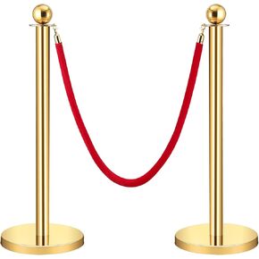 قطعتان من الحبال والأعمدة المخملية بطول 5 أقدام مع قاعدة صلبة، حواجز للتحكم في الحشود من الحبال المخملية الحمراء مع عمود ذهبي مع قمة كروية، مثالية للسجاد الأحمر، وحفلات الزفاف، والمعارض in Kuwait