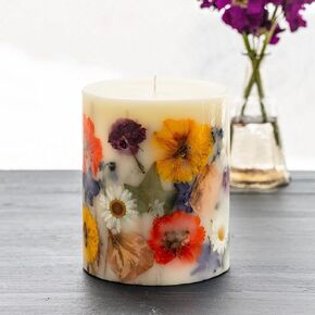 Rosy Rings Essence of Spring Botanical Candle | Luxury Aromatherapy Long Lasting Candle Home Decor Gifts Notes of Hyacinth, Honeysuckle, Rose, Cyclamen, Orange Flower Aroma Burn Time 120 Hours 5.5" H