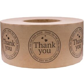 InStockLabels.com Thank You for Your Order - Premium Water Activated Tape - Kraft Gummed Tape for Secure Packaging, Suitable for Home or Office Use, Strong Gum Tape for Reliable Sealing, 3" x 450'