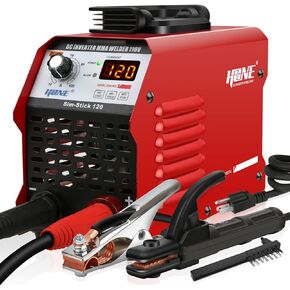 HONE Stick Welder 110V, Actual 120Amp Smart Hot Start Arc Force Anti-Stick Mini Portable Welding Machine, Digital IGBT Inverter LCD Display ARC Welder, High Efficiency for Welding Rod 1/16-1/8-Inch