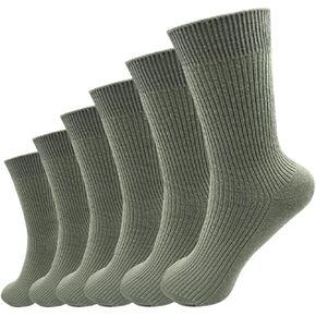Women Thin Cotton Socks Cute Crew Socks Casual Athletic Aesthetic Socks Neutral Slouchy Solid Color Sock 6 Pairs 4-9