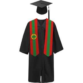 Oromo Flag Graduation Sash/Stole/Scarf 180X13CM Double Sided for Study Aboard International Students Graduation Decoration Item Gift