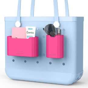 OUTXE 2 Pack Silicone Bogg Bag Organizer Insert Compatible with All Bogg Bags, Sunglasses & Wallet Holder Accessories for Bogg Bag, Wallet and Glasses Organizer for Simply Southern Bogg Bag-Grey