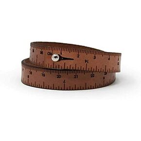 WRIST RULER Medium Brown 17"| Tape Measure Bracelet | Leather Cuff | Leather Wrap Bracelet | Sewing | Knitting | Crochet | Notion | Gift