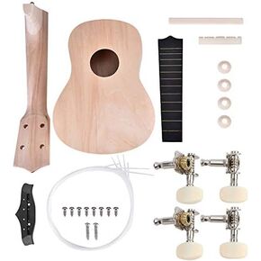 Eujgoov 21inch Basswood 4 String DIY Ukelele Build Your Own Ukulele Kit Wooden Ukulele Painting