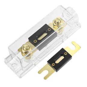 X AUTOHAUX 1 Set Car Audio 0 4 8 Gauge Inline ANL Fuse Holder Clear Transparent Fuse Block with 2pcs 125A Fuse