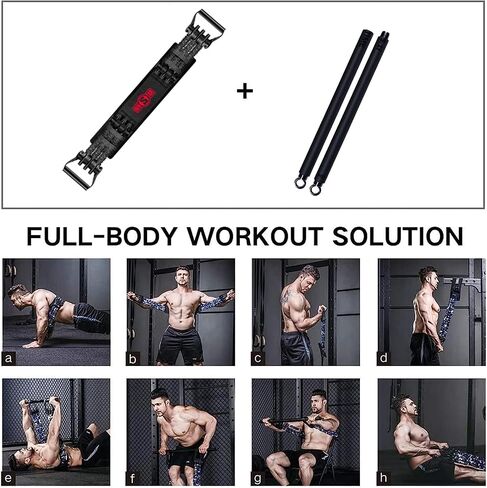 INNSTAR Gym 3.0 Portable Home Gym Training Set, Adjustable Bench Press Squat Resistance Bands with Fitness Bar, Foot Cover, Full Body Workout Fitness Equipment, All in One Gym for Home, Travel in Saudi Arabia