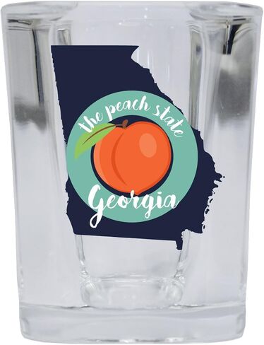 Georgia The Peach State Souvenir Square Shot Glass in Saudi Arabia