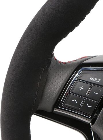 15 Inch Universal Suede Car Steering Wheel Cover with Needle & Thread, Skidproof Automobile Handlebar Fuzzy Material Covers Protecting Vehicle Steering Black in Saudi Arabia