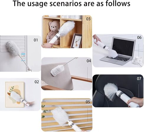 3 in 1 Electric Dust Duster ,360° Rotation Feather Duster USB Charging and 2-Speed Speed Adjustment for Household dust and vacuuming. in Saudi Arabia