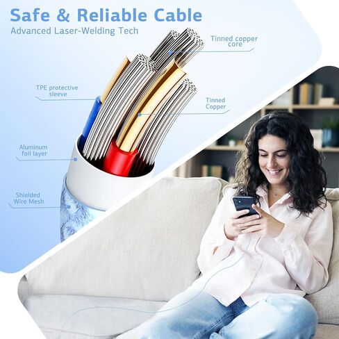 Essri USB C to USB C Cable 3FT for Apple iPhone 17 16 Charger Cord 4Pack | 60W C to C Cable Fast Charging Wire for iPhone 17 16 15 Pro Plus Pro Max iPad Pro/Air MacBook Pro/Air,Galaxy S26 S25 and More in Kuwait