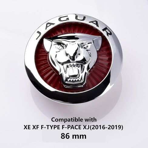 Emblem Compatible with Jagvar XE XF XJ F-Type F-PACE Front Center Grille Emblem 3.38inch Car Badge Emblem Leopard Jagvar Accessories(Front Emblem Red-Chrome) in Saudi Arabia