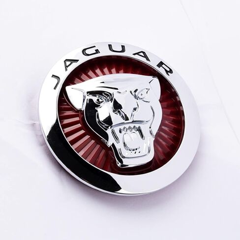 Emblem Compatible with Jagvar XE XF XJ F-Type F-PACE Front Center Grille Emblem 3.38inch Car Badge Emblem Leopard Jagvar Accessories(Front Emblem Red-Chrome) in Saudi Arabia