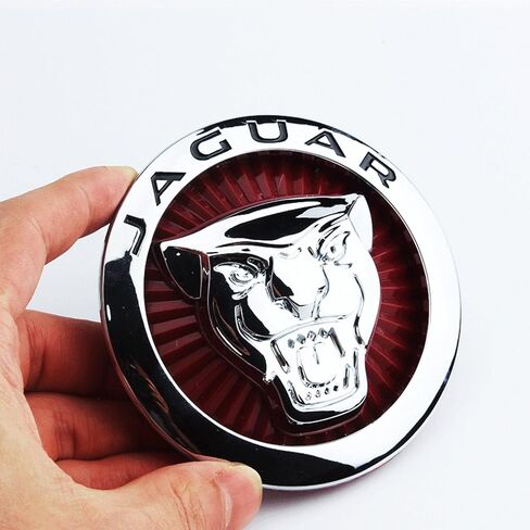 Emblem Compatible with Jagvar XE XF XJ F-Type F-PACE Front Center Grille Emblem 3.38inch Car Badge Emblem Leopard Jagvar Accessories(Front Emblem Red-Chrome) in Saudi Arabia