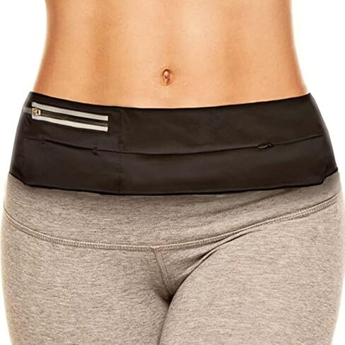 Running Belt Waist Pack - Running Fanny Pack for Women & Men - Hiking Cycling Workout Belt Bag - Adjustable Running Pouch for Phones, Money, Keys Black in Saudi Arabia
