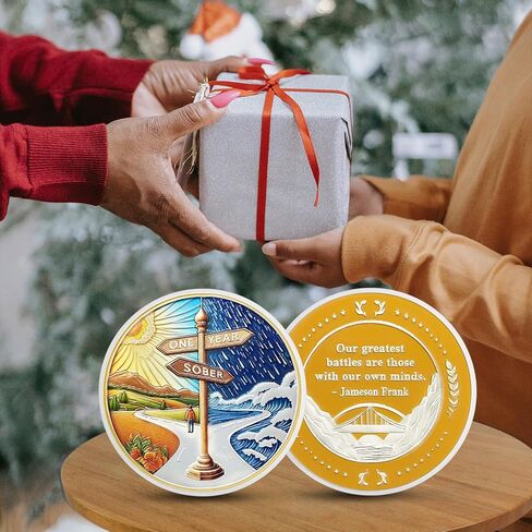 1 سنة الرصانة عملة سنة واحدة الرصانة رقاقة الرصانة الهدايا للنساء الرجال غير الدينية AA رقائق والميداليات رمز التأكيد الرصين مدمنو الكحول مجهول الإدمان الانتعاش هدية in Kuwait