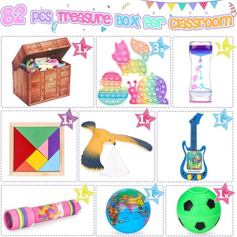 Fidget Toys, 68 Pack Party Favors for Kids, Treasure Box Toys for Classroom Prizes, Sensory Fidget Toys Carnival Prizes, Pinata Filler, Goodie Bag Stuffers Gifts for Kids Age 3 4 5 6 7 8+ in Saudi Arabia