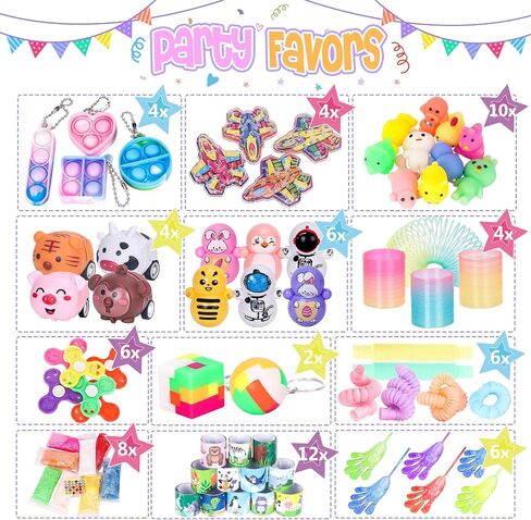 Fidget Toys, 68 Pack Party Favors for Kids, Treasure Box Toys for Classroom Prizes, Sensory Fidget Toys Carnival Prizes, Pinata Filler, Goodie Bag Stuffers Gifts for Kids Age 3 4 5 6 7 8+ in Saudi Arabia