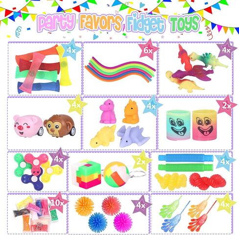 Fidget Toys, 68 Pack Party Favors for Kids, Treasure Box Toys for Classroom Prizes, Sensory Fidget Toys Carnival Prizes, Pinata Filler, Goodie Bag Stuffers Gifts for Kids Age 3 4 5 6 7 8+ in Saudi Arabia