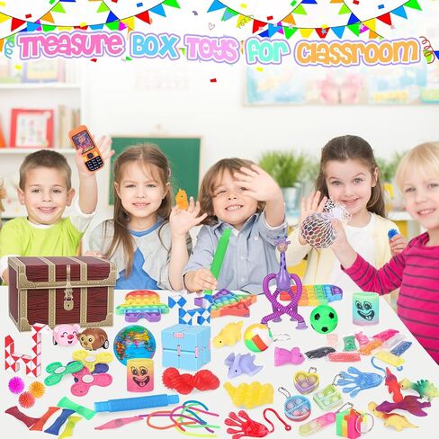 Fidget Toys, 68 Pack Party Favors for Kids, Treasure Box Toys for Classroom Prizes, Sensory Fidget Toys Carnival Prizes, Pinata Filler, Goodie Bag Stuffers Gifts for Kids Age 3 4 5 6 7 8+ in Saudi Arabia