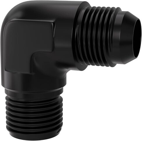 APIELE 8AN إلى 1/2 "NPT 90 درجة محول تركيب ذكر من الألومنيوم الأسود (YZSTL-8AN-1/2NPT-90) in Kuwait