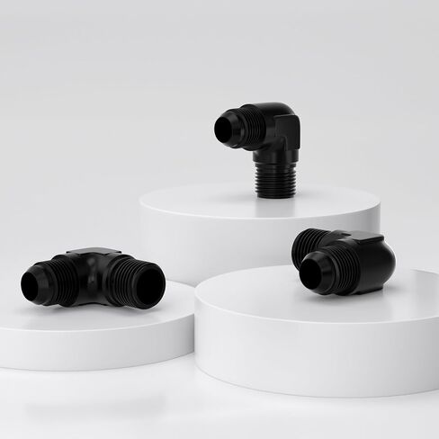 APIELE 8AN إلى 1/2 "NPT 90 درجة محول تركيب ذكر من الألومنيوم الأسود (YZSTL-8AN-1/2NPT-90) in Kuwait