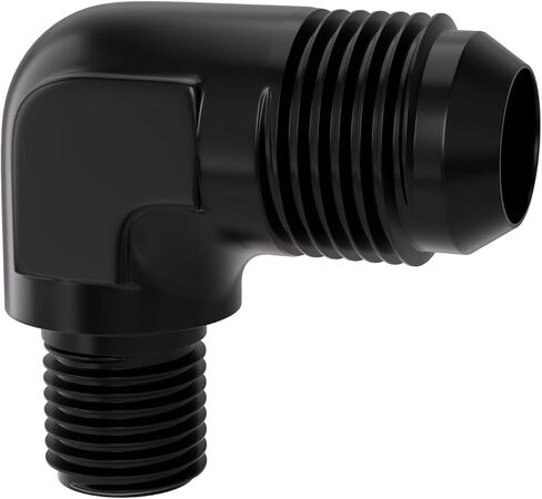 APIELE 8AN إلى 1/2 "NPT 90 درجة محول تركيب ذكر من الألومنيوم الأسود (YZSTL-8AN-1/2NPT-90) in Kuwait