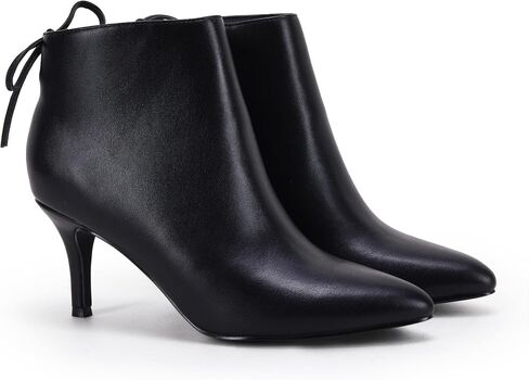 Womens Pointed Toe Heels Ankle Booties Kitten Stiletto Bowtie Strappy Fall Dress Boots Shoes in Saudi Arabia
