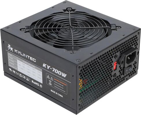 مصدر طاقة 700 واط غير معياري ATX PSU مع موصلات 6+2 دبوس حماية PFC ومروحة صامتة 120 مم للألعاب KY-700 أسود (ضمان 5 سنوات) in Saudi Arabia