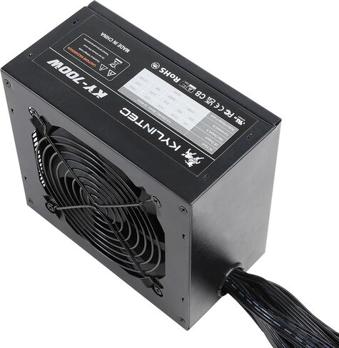 مصدر طاقة 700 واط غير معياري ATX PSU مع موصلات 6+2 دبوس حماية PFC ومروحة صامتة 120 مم للألعاب KY-700 أسود (ضمان 5 سنوات) in Saudi Arabia