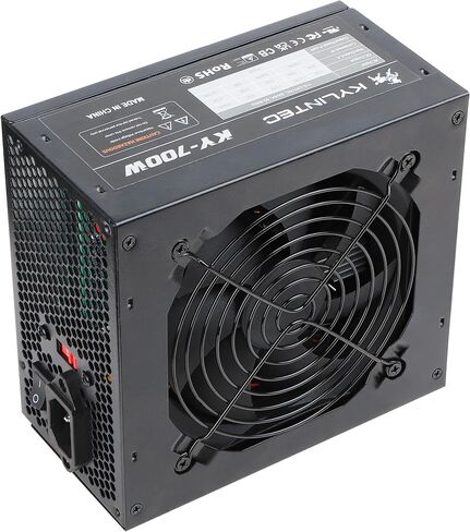 مصدر طاقة 700 واط غير معياري ATX PSU مع موصلات 6+2 دبوس حماية PFC ومروحة صامتة 120 مم للألعاب KY-700 أسود (ضمان 5 سنوات) in Saudi Arabia
