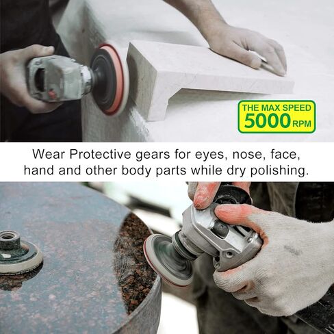 11 قطعة من وسادات تلميع الماس الجافة مقاس 10.16 سم، وسادة تلميع كونترتوب من الجرانيت والرخام الخرساني، 6 وسادة ماسية بخطاف وحلقة، 2 وسادة نهائية من اللباد، لوحة دعم مقاس 5/8-11 بوصة ومحول حفر للمطحنة والمثقاب in Kuwait