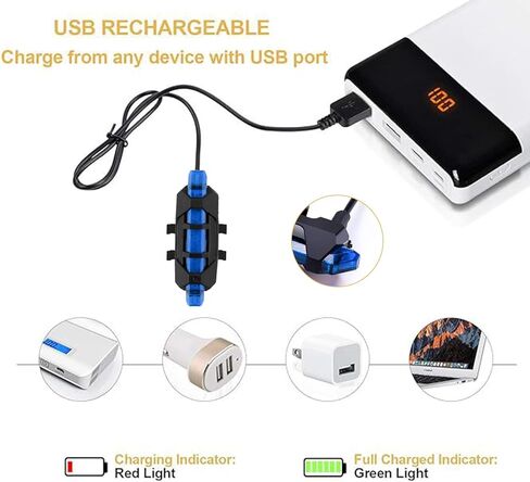 ضوء أمان أمامي وخلفي للدراجة، أضواء خلفية تحذيرية للدراجة، ضوء خوذة للركوب الليلي مع كابل USB قابل للشحن، وامض مقاوم للماء in Kuwait