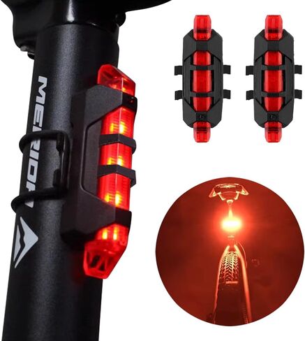 Bicycle Front Rear Safety Light,Warning Bike Tail Lights,Helmet Light for Night Riding with USB Chargeable Cable，Waterproof Flashing in Saudi Arabia