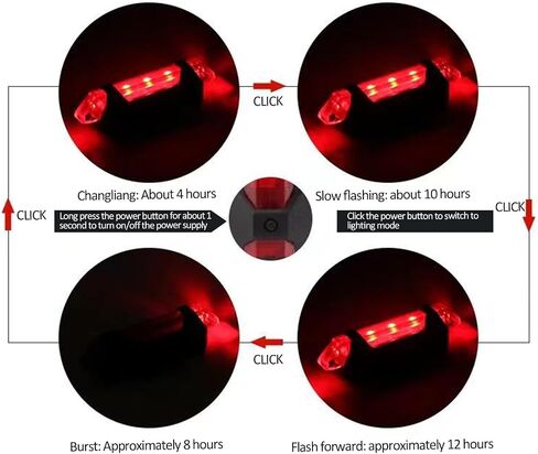 Bicycle Front Rear Safety Light,Warning Bike Tail Lights,Helmet Light for Night Riding with USB Chargeable Cable，Waterproof Flashing in Saudi Arabia