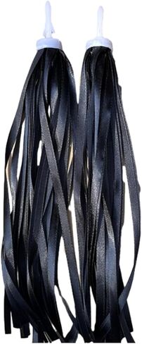 1 Pair of Black Baby Bicycles Grips Tassels Ribbon Easy Attach to Handlebar Kids Rainbow Bicycle Streamers Kids' Bike Accessories for Girls Boys Scooter Tassels in Saudi Arabia