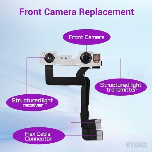 لفون 11 برو ماكس استبدال الكاميرا الأمامية OEM 12MP جديد وجه الكاميرا الأمامية جزء مواجهة وحدة العدسة الارسال ضوء استقبال فليكس كابل موصل إصلاح مجموعة أدوات إصلاح ل A2161 A2220 A2218 in Saudi Arabia