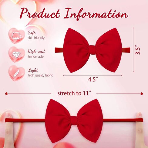 YanJie 3 Pcs Soft Headbands Baby Girls Nylon Headband with Hair Bow Hairbands Hair Accessories for Newborn Infant Toddler Kids in Saudi Arabia