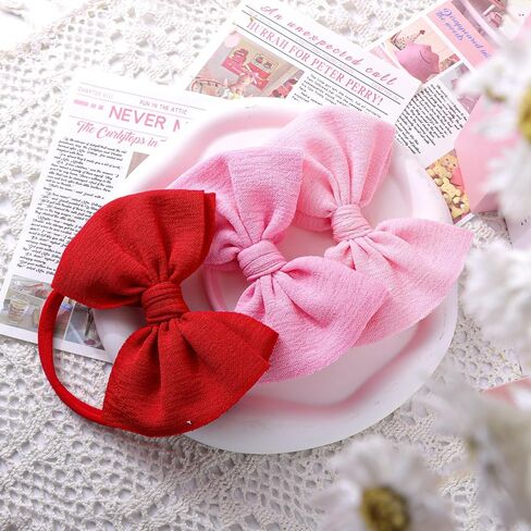 YanJie 3 Pcs Soft Headbands Baby Girls Nylon Headband with Hair Bow Hairbands Hair Accessories for Newborn Infant Toddler Kids in Saudi Arabia