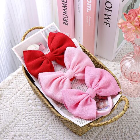 YanJie 3 Pcs Soft Headbands Baby Girls Nylon Headband with Hair Bow Hairbands Hair Accessories for Newborn Infant Toddler Kids in Saudi Arabia