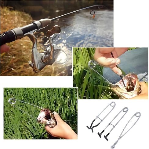 3 Sets Stainless Steel Fish Mouth Spreader Jaw Retractor Spring Fish Mouth Opener Fish Mouth Hook Remover in Saudi Arabia
