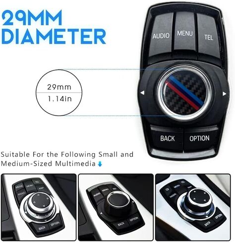 ملصق سيارة ثلاثي الأبعاد بشعار التحكم بالوسائط المتعددة مقاس 29 مم متوافق مع M 1 3 5 x1 x3 x5 x6 GT لملحقات السيارة (29 مم الوسائط المتعددة) in Kuwait