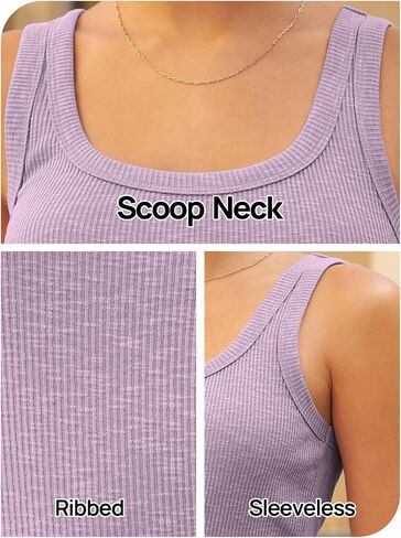 PIIRESO Women's Ribbed Knit Tank Tops 2024 Casual Summer Basic Scoop Neck Sleeveless Shirts in Saudi Arabia