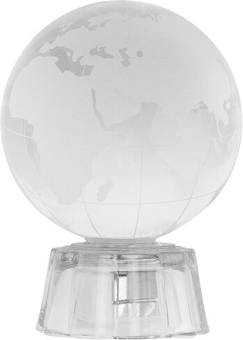 Crystal World Globe Ball Glass Sphere Display Base Frosted Earth Globe Paperweight Healing Meditation Ball with LED Lights for Creative Gift (60mm) in Saudi Arabia