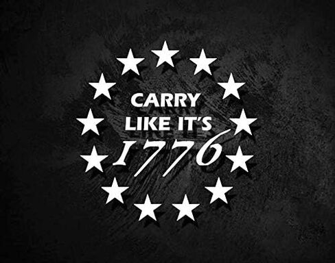 ملصق Carry Like its 1776 2nd Amendment، ملصقات آمنة للبندقية، ملصقات نوافذ الشاحنة للرجال، الجدران، الكمبيوتر المحمول، مصد السيارة 5.5 × 5.5 بوصة in Saudi Arabia