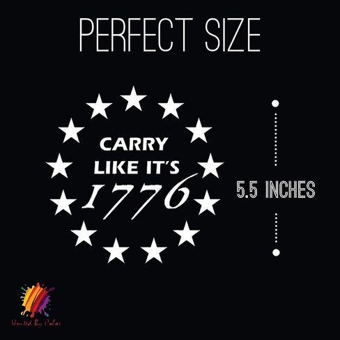 ملصق Carry Like its 1776 2nd Amendment، ملصقات آمنة للبندقية، ملصقات نوافذ الشاحنة للرجال، الجدران، الكمبيوتر المحمول، مصد السيارة 5.5 × 5.5 بوصة in Saudi Arabia