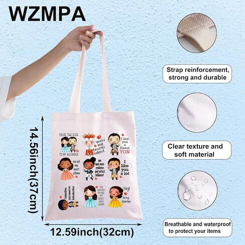 WZMPA Hamilton Character Tote Bag Angelica & Eliza & Peggy Fans Gift Hamilton Broadway Shoulder Bag Broadway Theatre Merch in Saudi Arabia
